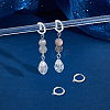 2 Pairs 925 Sterling Silver Hoop Earring Findings STER-UN0001-76-2