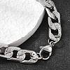 201 Stainless Steel Cuban Link Chains Bracelets for Women Men STAS-T077-19A-03P-2