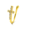 Clear Cubic Zirconia Cross Clip on Nose Rings LS-AJEW-F059-11G-1