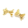 Bowknot Rack Plated Brass Stud Earrings for Women EJEW-Z051-06G-2