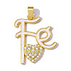 Brass Micro Pave Clear Cubic Zirconia Pendants CU-OY001-58G-1