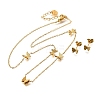 Butterfly 304 Stainless Steel Necklaces & Stud Earring Set for Women SJEW-C007-07G-4