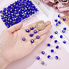 3 Strands Handmade Evil Eye Lampwork Round Bead Strands LAMP-HY0001-13A-3