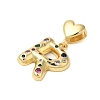 Rack Plating Brass Micro Pave Clear Cubic Zirconia Perdants KK-C067-12G-R-2