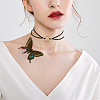 Alloy Ring Link Black Faux Suede Choker Necklaces NJEW-WH20002-11E-4