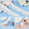 4 Yards Polyester Pleated Lace Trim OCOR-WH0085-42A-3