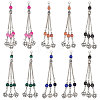10Pcs 10 Colors Tibetan Style Zinc Alloy with Resin Bead Tassel Big Pendants TIBEP-PH0001-92-1