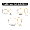 Unicraftale 30Pcs 3 Styles 201 Stainless Steel Linking Rings STAS-UN0057-16-3