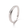 Clear Cubic Zirconia Open Cuff Ring RJEW-H127-05P-1