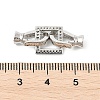 Brass Micro Pave Clear Cubic Zirconia Fold Over Clasps KK-U059-18P-3
