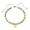 Bohemian Style Natural Peridot Cube Braided Bead Bracelet YV1392-7-1