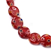 Handmade Millefiori Lampwork Beads Strands LAMP-G166-17B-05-3