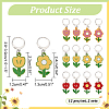 Alloy Enamel Flower Pendant Locking Stitch Markers HJEW-PH01869-2