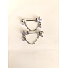 316L Surgical Stainless Steel Cubic Zirconia Star Nipple Stirrups WG4A16E-02-1