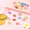 20Pcs 10 Styles Cherry/Pear/Lemon/Grape/Blueberry/Peach/Apple/Watermelon/Fruit Transparent Epoxy Resin Decoden Cabochons RESI-FS0001-93-10