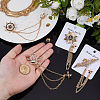 4Pcs 4 Styles Alloy Hanging Chain Brooch JEWB-FH0002-20-3