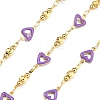 Brass Heart Link Chains KK-D368-03G-G-1