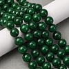 Natural Teal Jade Round Beads Strands G-P070-09-10mm-01-2