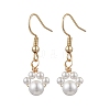 Round Shell Pearl Beads Dangle Earrings EJEW-JE06318-03-2