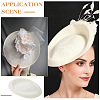 Linen Mini Hat Fascinator Base AJEW-WH0472-54C-6