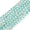 Electroplate Transparent Glass Beads Strands EGLA-N057-01A-03-1