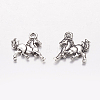 Tibetan Style Antique Silver Alloy Horse Pendants X-TIBEP-E131-AS-1