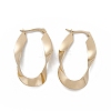 201 Stainless Steel Twist Oval Hoop Earrings with 304 Stainless Steel Pins for Women EJEW-B016-20G-1