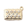 Brass Micro Pave Cubic Zirconia Charms KK-P337-03E-G-2