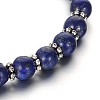 Trendy Synthetical Lapis Lazuli(Dyed) Beaded Acrylic Charm Bracelets BJEW-JB01792-03-3