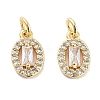 Brass Micro Pave Cubic Zirconia Charms KK-C051-04G-04-1