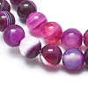 Natural Striped Agate/Banded Agate Beads Strands G-I254-03A-03-3