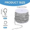 10M 304 Stainless Steel Heart Link Chains STAS-SZ0003-37-2