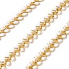 Brass Enamel Leaf Link Chains CHC-F021-02G-06-1