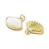 Brass Pave Shell Shell Shape Charms with Jump Ring KK-K365-08D-G-2