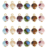 24Pcs 6 Style Handmade Bright Glazed Porcelain Pendants PALLOY-PH01942-1