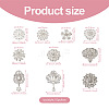 Biyun 10Pcs 10 Styles Flower & Heart & Teardrop Crystal Rhinestone Brooches Set JEWB-BY0001-04-3