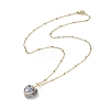 5Pcs 5 Style Natural & Synthetic Mixed Gemstone Heart Pendant Necklace NJEW-JN04105-7