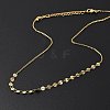 Brass Cable & Flat Sequin Chains Necklaces for Women NJEW-D302-40G-3