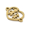 Ion Plating(IP) Mother's Day 201 Stainless Steel Hollow Connector Charms STAS-S146-02G-2