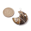 Natural Mixed Stone Copper Wire Wrapped Pendants PALLOY-JF02686-3