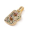 Brass Micro Pave Cubic Zirconia Pendants ZIRC-P121-01G-B-2