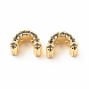 Rack Plating Brass Cubic Zirconia Connector Charms KK-B051-07G-2