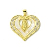 Real 18K Gold Plated Brass Micro Pave Cubic Zirconia Pendants KK-H472-14G-02-1