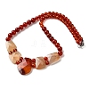 Natural Red Agate Faceted Bib Graduated Beaded Necklaces for Women NJEW-B128-01I-4