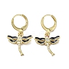 Dragonfly Real 18K Gold Plated Brass Dangle Leverback Earrings EJEW-L268-011G-01-1