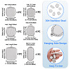 6Pcs 6 Styles 304 Stainless Steel Pendant Cabochon Settings STAS-TA0005-71P-5