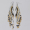 Handmade Glass Seed Beads Tassel Dangle Earrings KW9010-1-2