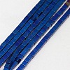 Electroplate Non-magnetic Synthetic Hematite Beads Strands G-J170B-3x3mm-02-1