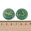 4Pcs 4 Styles Natural Green Aventurine Flat Round with Angels Symbol Display Decorations G-R007-01C-3