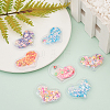 60Pcs 6 Colors Quicksand Sequin Plastic Cabochons KY-CJ0001-41-5